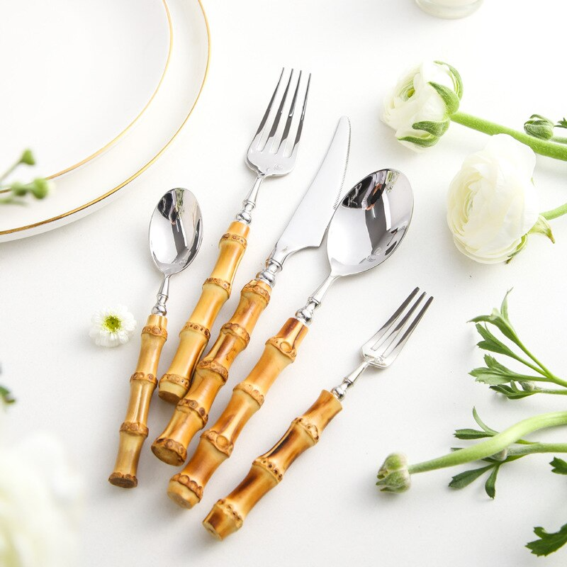 Taavita Eco-Friendly Natural Bamboo Cutlery Set