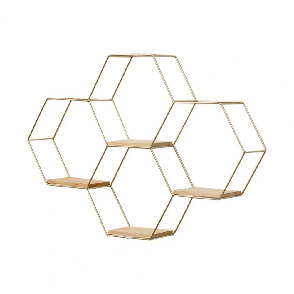 Taavita – Floating Hexagonal Wall Shelf Made of Metal for Stylish Storage and Modern Interior Design