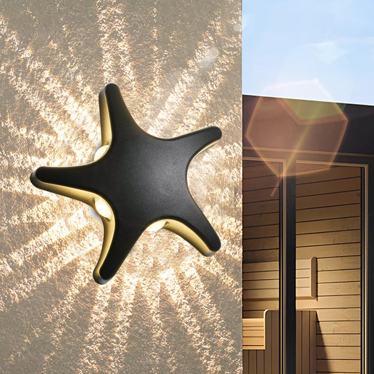 Contemporary Simplicity Aluminum Starfish Design LED Waterproof Wall Light Lamp for Outdoor Terrace