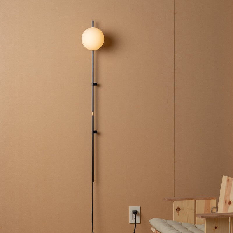 Taavita Minimalist Long Pole Glass Globe 1-Light Wall Lamp