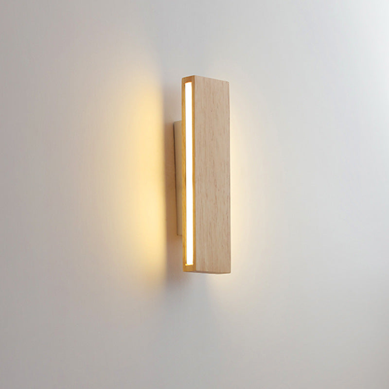 Taavita minimalist, rectangular, flat, rotatable LED wall lamp made of wood