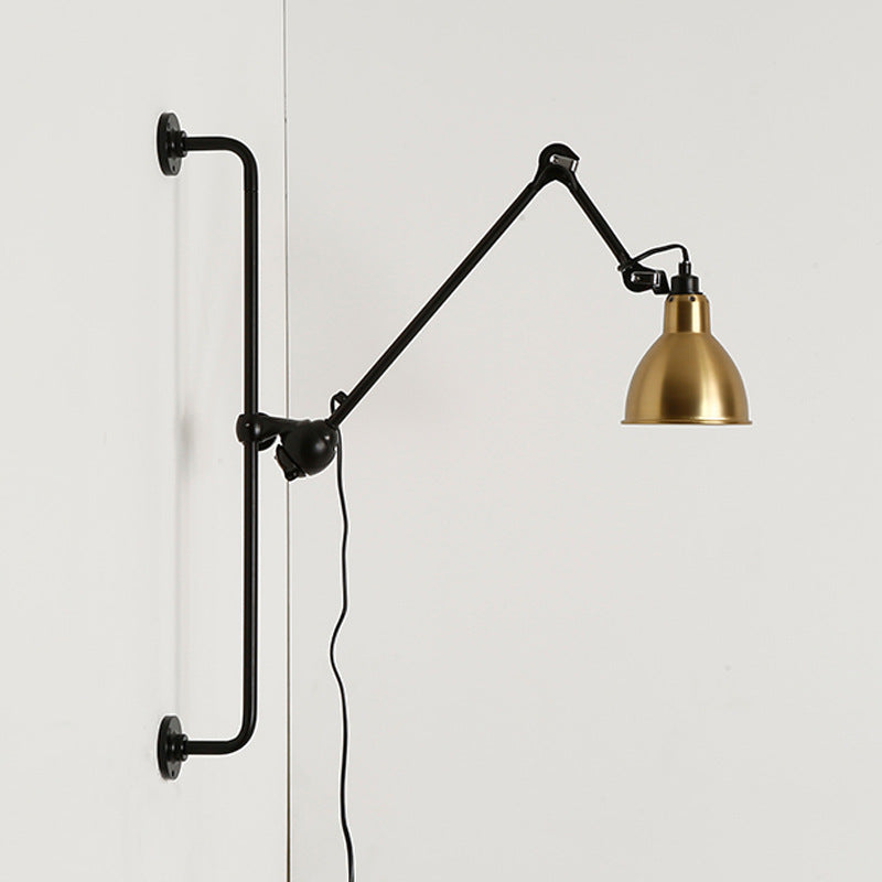 Taavita Industrial Vintage Iron Long Arm Swing 1 Light Wall Lamp