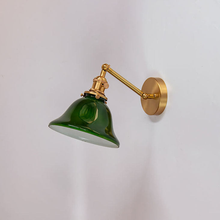 Taavita Vintage 1-light Wall Lamp made of Green Glass and Brass