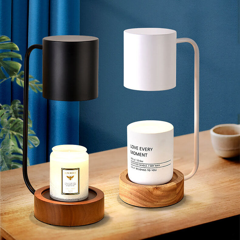 Taavita Minimalistic Wooden Table Lamp with Timing Dimming Function - 1 Light from Melting Wax