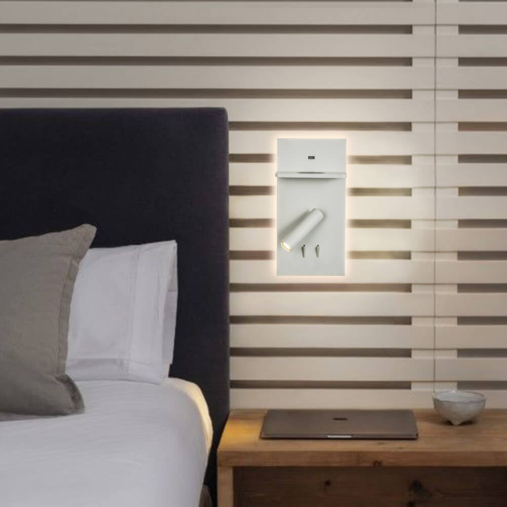 Modern Simple Square House Light Head USB Wireless Charging LED Wall Lamp