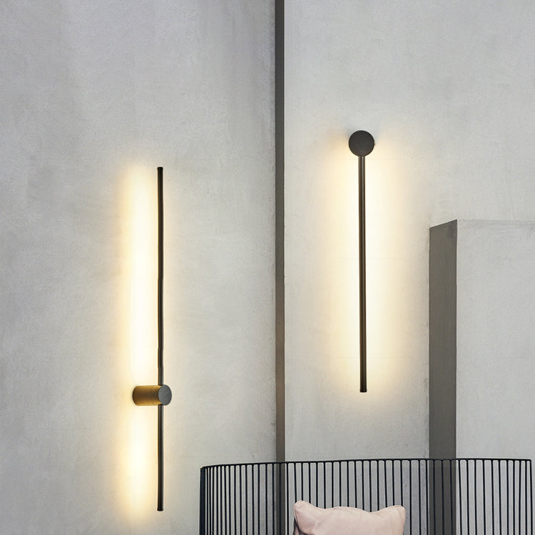 Modern Minimalist Aluminum LED Wall Light Lamp in Straight Line for Living Room