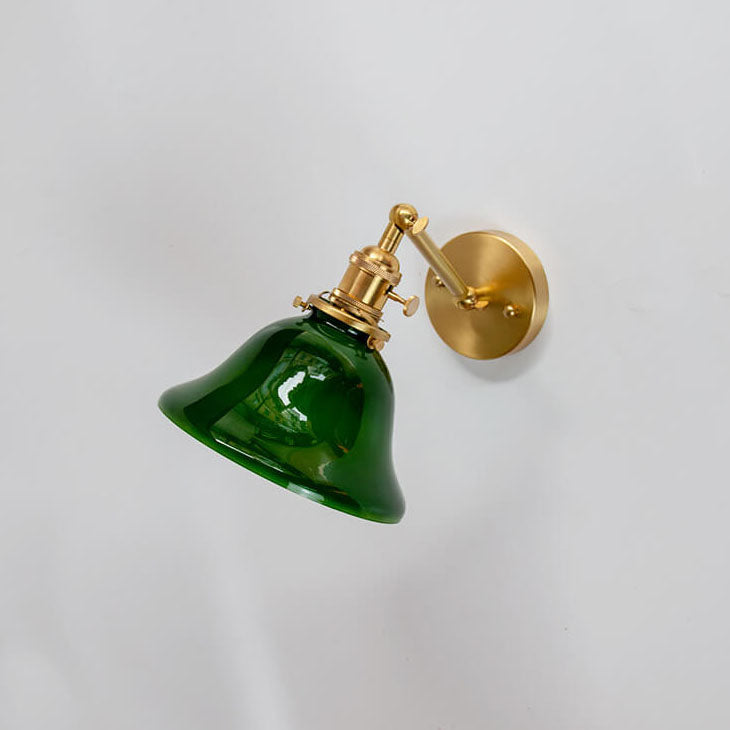 Taavita Vintage 1-light Wall Lamp made of Green Glass and Brass