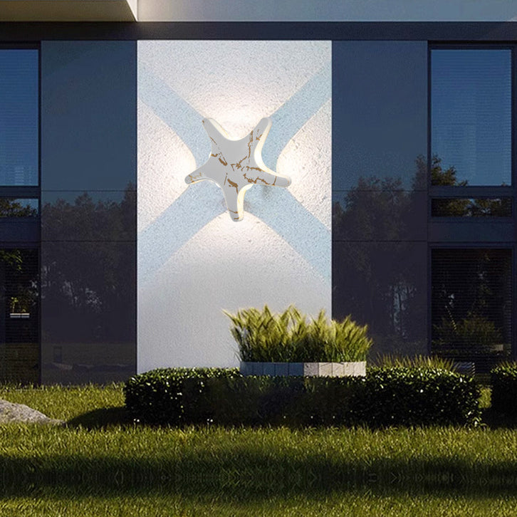 Contemporary Simplicity Aluminum Starfish Design LED Waterproof Wall Light Lamp for Outdoor Terrace