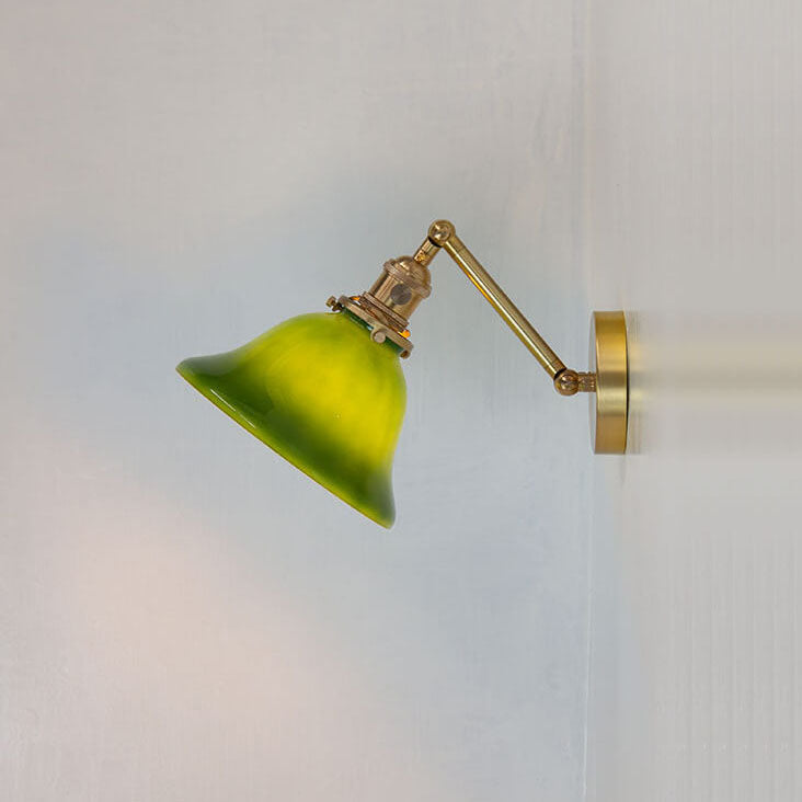 Taavita Vintage 1-light Wall Lamp made of Green Glass and Brass