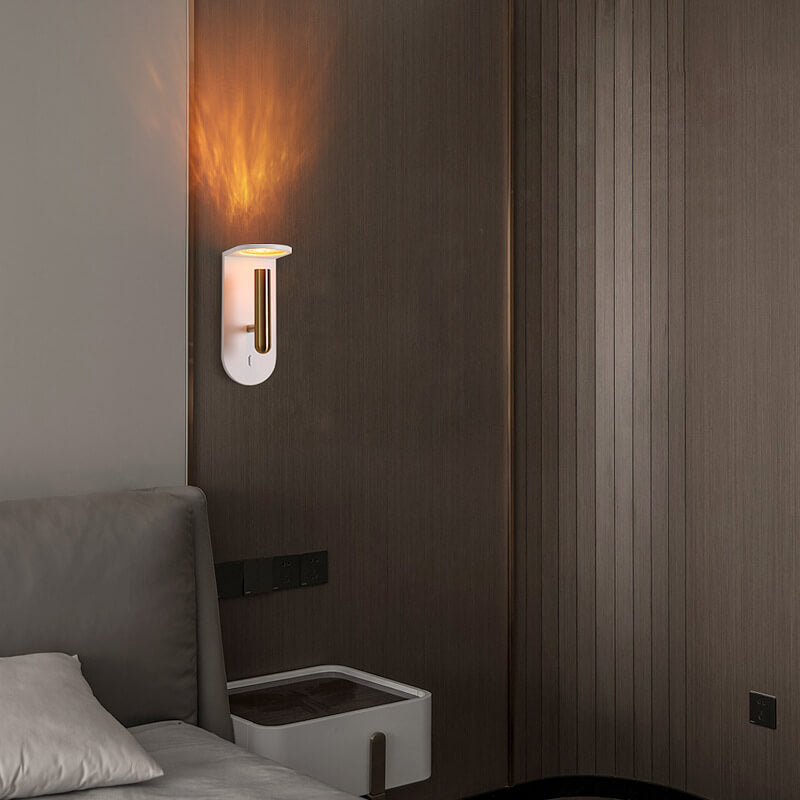 Adjustable Rotatable LED Wall Sconce Lamp with Creative Flame Light Shadow