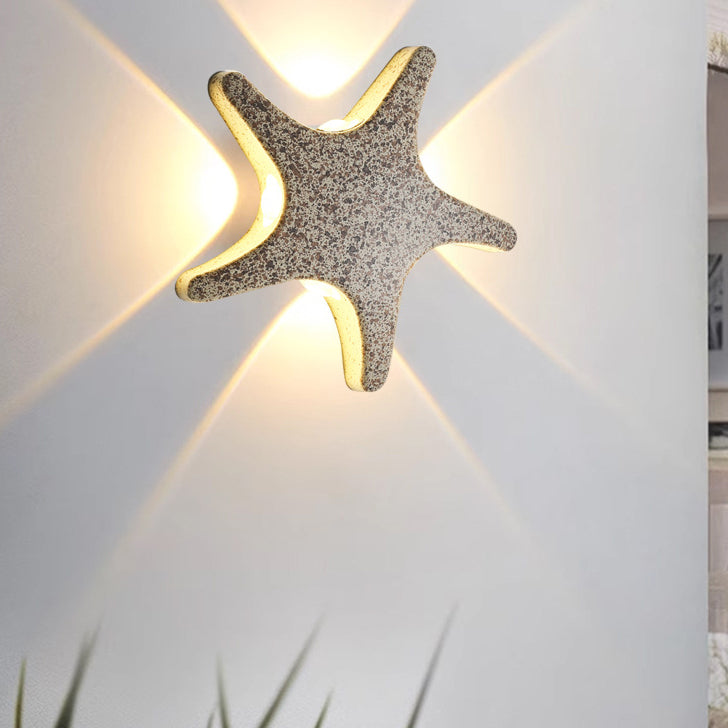 Contemporary Simplicity Aluminum Starfish Design LED Waterproof Wall Light Lamp for Outdoor Terrace