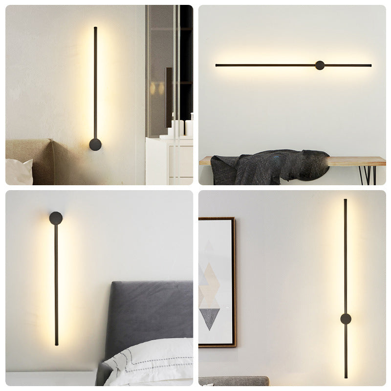 Modern Minimalist Aluminum LED Wall Light Lamp in Straight Line for Living Room