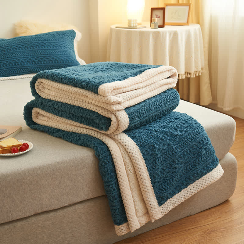 Taavita Double Jacquard Fleece Throw Blanket