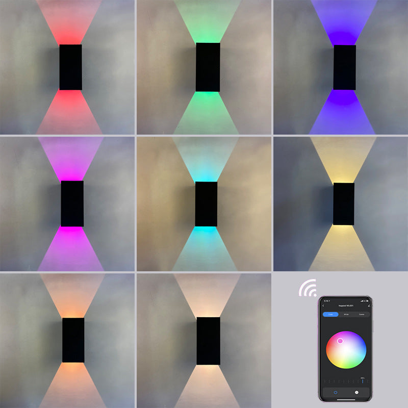 Modern Smart Square APP, the waterproof LED wall lamp dims