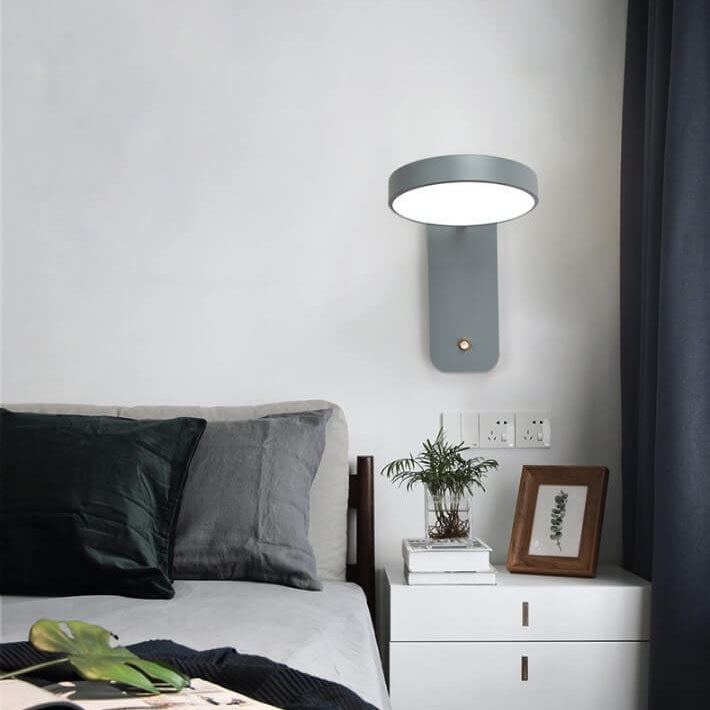 Taavita Simple Round Swivel LED Wall Lamp with Switch