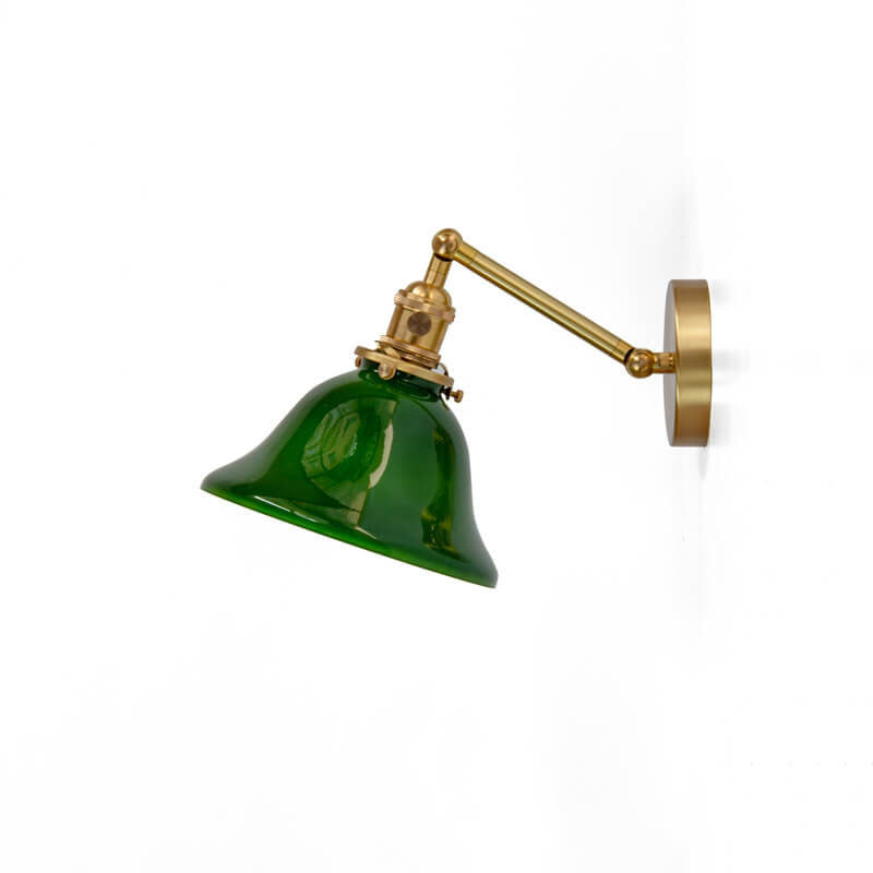 Taavita Vintage 1-light Wall Lamp made of Green Glass and Brass