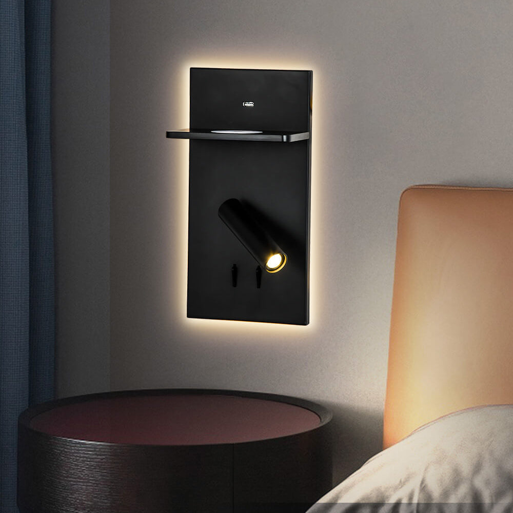 Modern Simple Square House Light Head USB Wireless Charging LED Wall Lamp