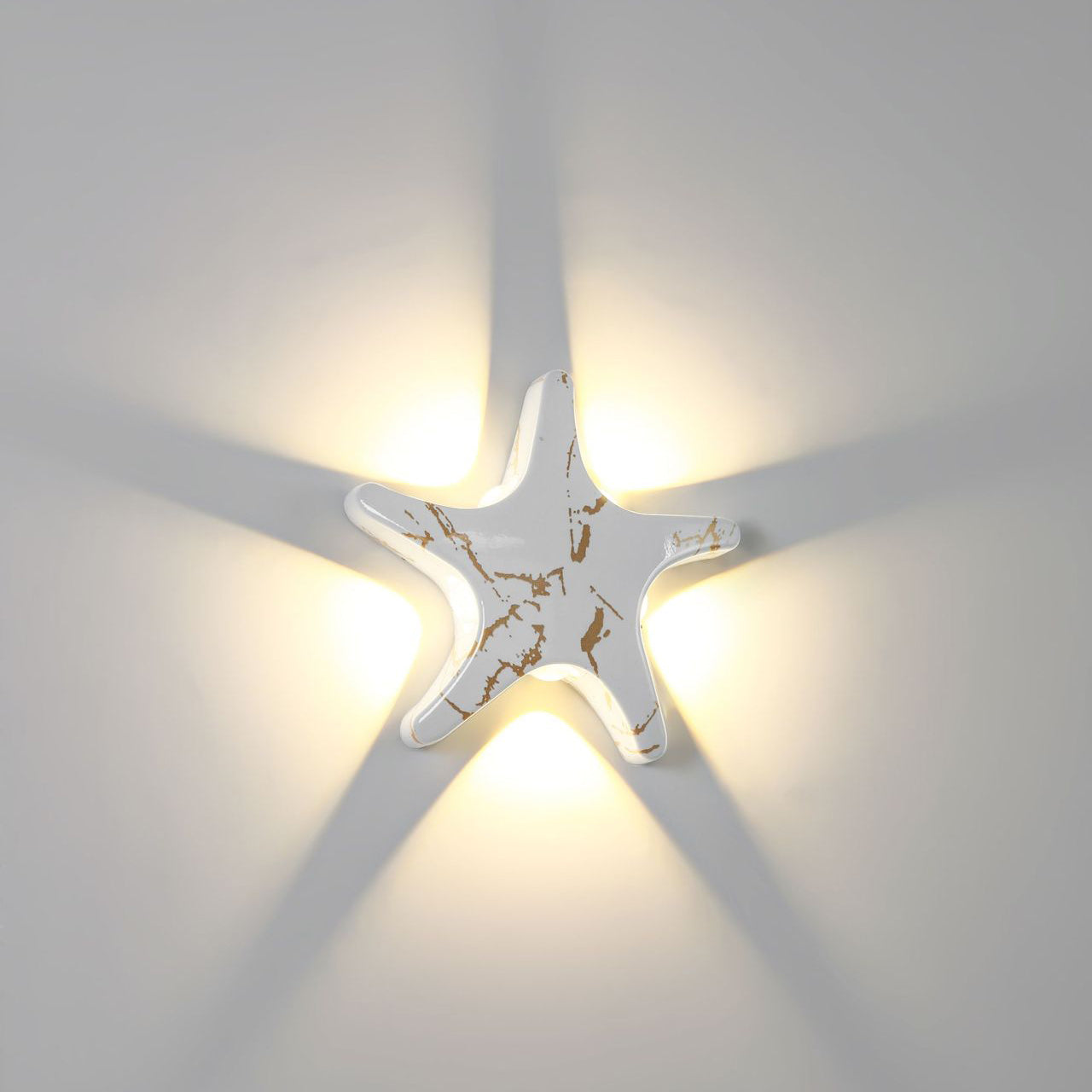 Contemporary Simplicity Aluminum Starfish Design LED Waterproof Wall Light Lamp for Outdoor Terrace