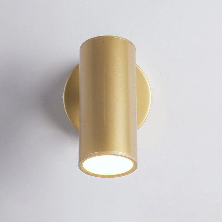 Modern Simple Cylindrical Plated 1-Light Reading Wall Lamp Spotlight