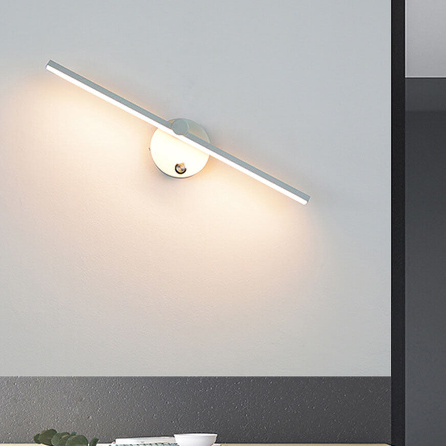 Taavita Minimalist Aluminum Long Bar Switch LED Mirror Wall Light Lamp