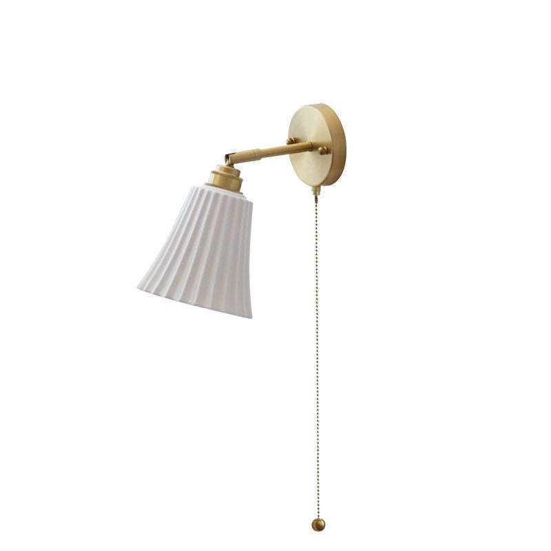 Taavita Modern Minimalist 1-Light Wall Lamp Made of Brass and Ceramic