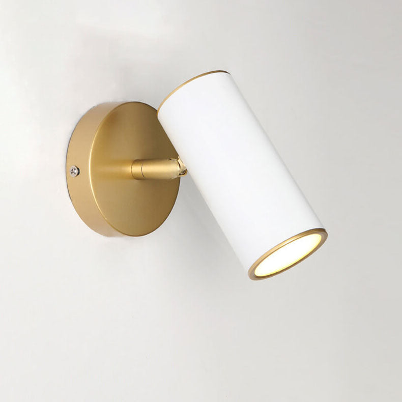 Modern Simple Cylindrical Plated 1-Light Reading Wall Lamp Spotlight