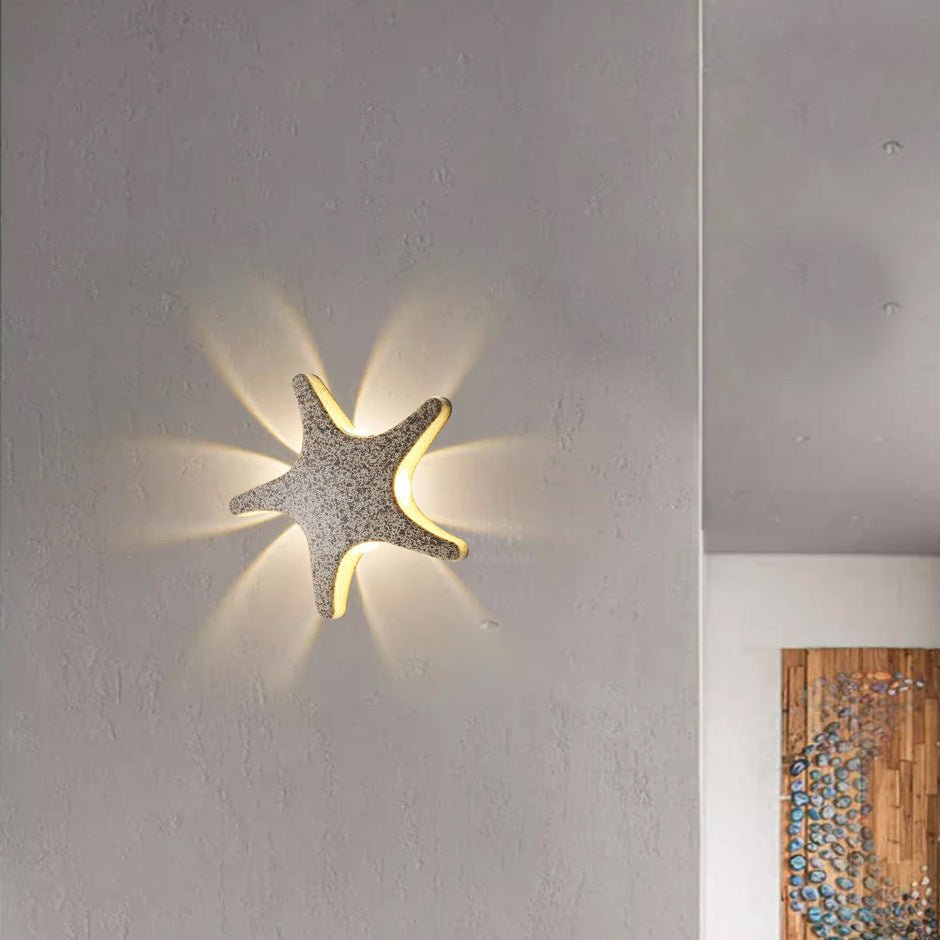 Contemporary Simplicity Aluminum Starfish Design LED Waterproof Wall Light Lamp for Outdoor Terrace