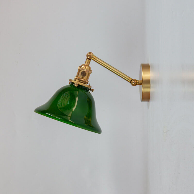 Taavita Vintage 1-light Wall Lamp made of Green Glass and Brass