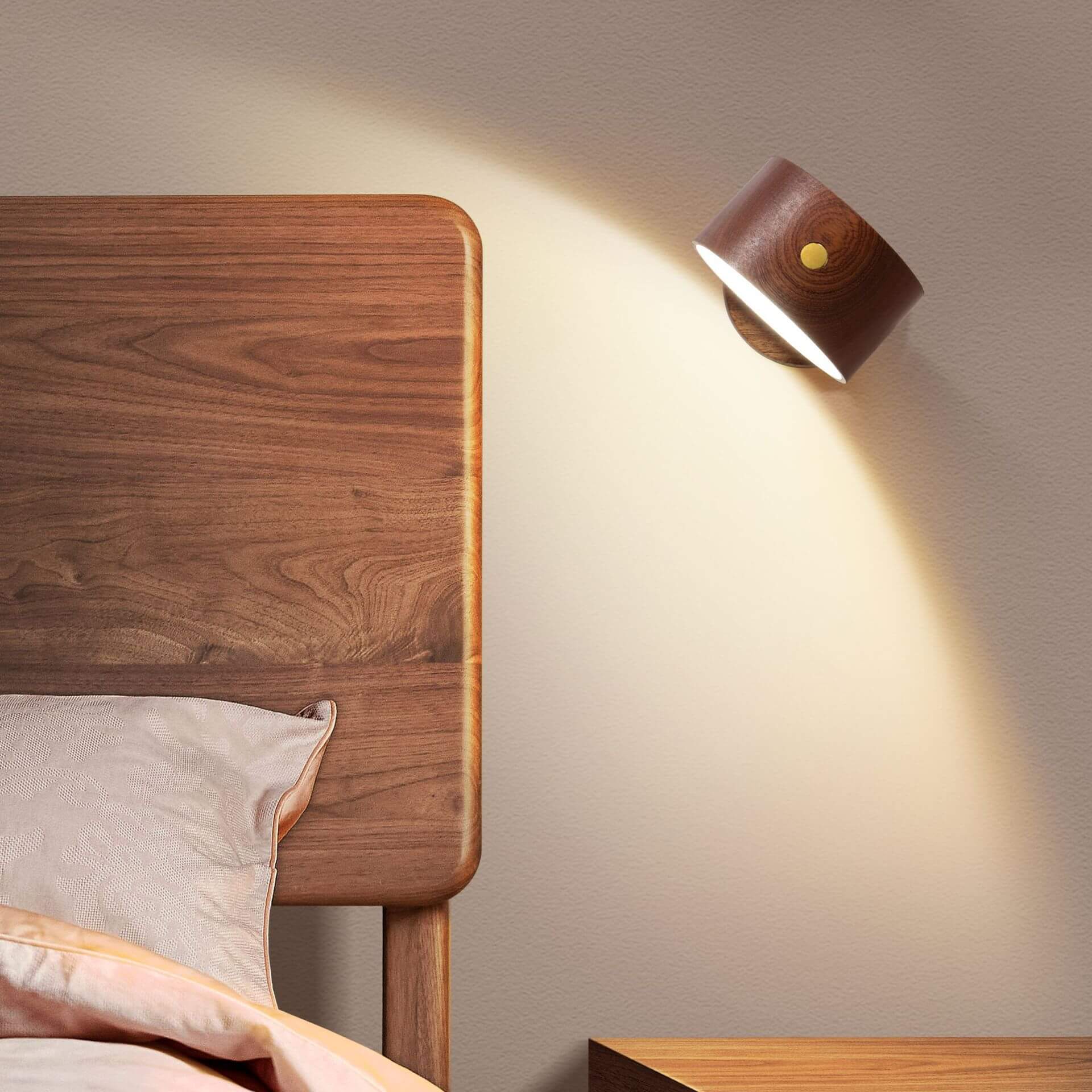 Taavita wooden USB rechargeable magnetic LED wall lamp night light