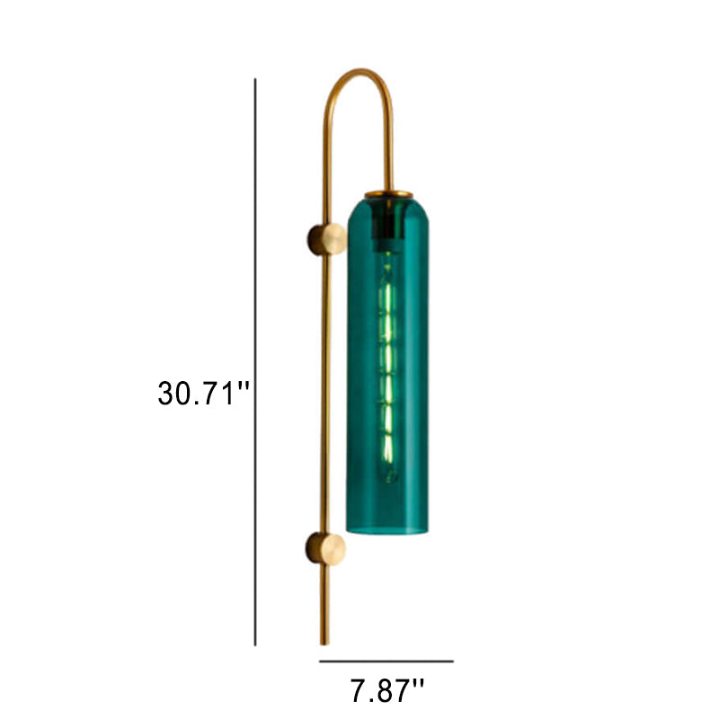 Taavita Luxury Glass Column Bent Arm 1-Light Wall Lamp