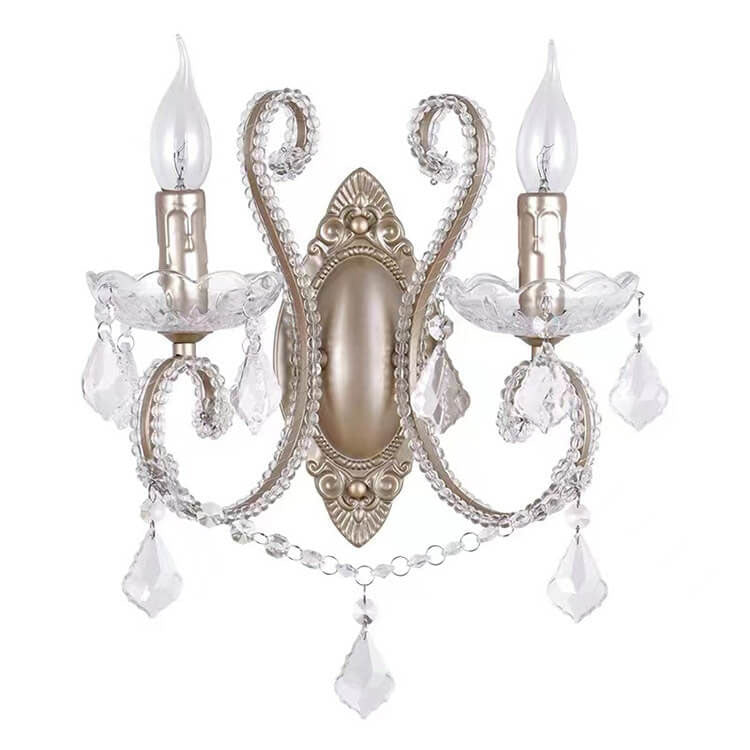 Taavita Vintage Crystal Chandelier 1/2 Light Wall Lamp