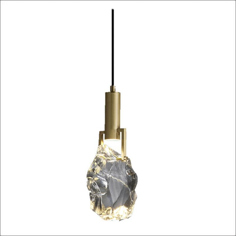 Modern, Minimalistic Ice Cube Crystal 1-Light Pendant Lamp