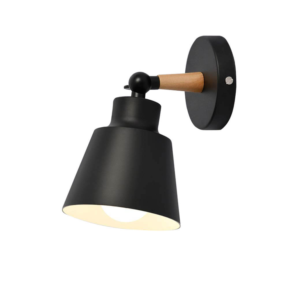 Taavita Simple Macaron Color Solid Wood 1-Light Wall Lamp