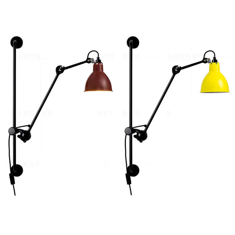 Taavita Industrial Vintage Iron Long Arm Swing 1 Light Wall Lamp