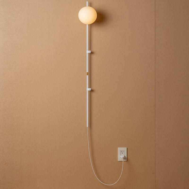 Taavita Minimalist Long Pole Glass Globe 1-Light Wall Lamp