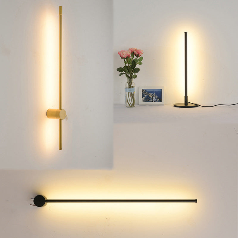 Modern Minimalist Aluminum LED Wall Light Lamp in Straight Line for Living Room