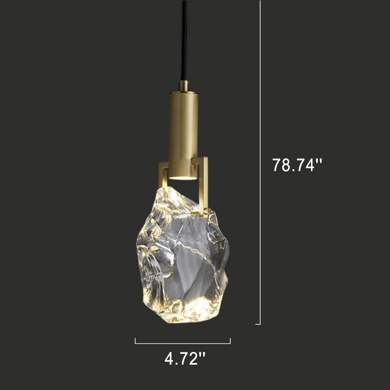 Modern, Minimalistic Ice Cube Crystal 1-Light Pendant Lamp