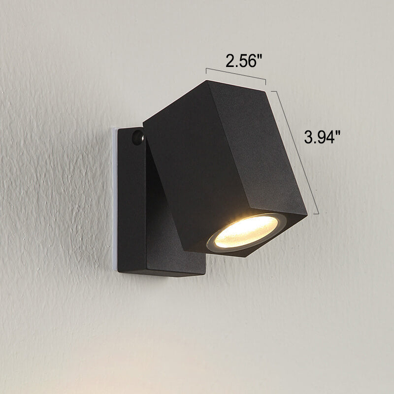 Modern Square Waterproof LED Outdoor Garden Wall Sconce Lamp with Adjustable Angle