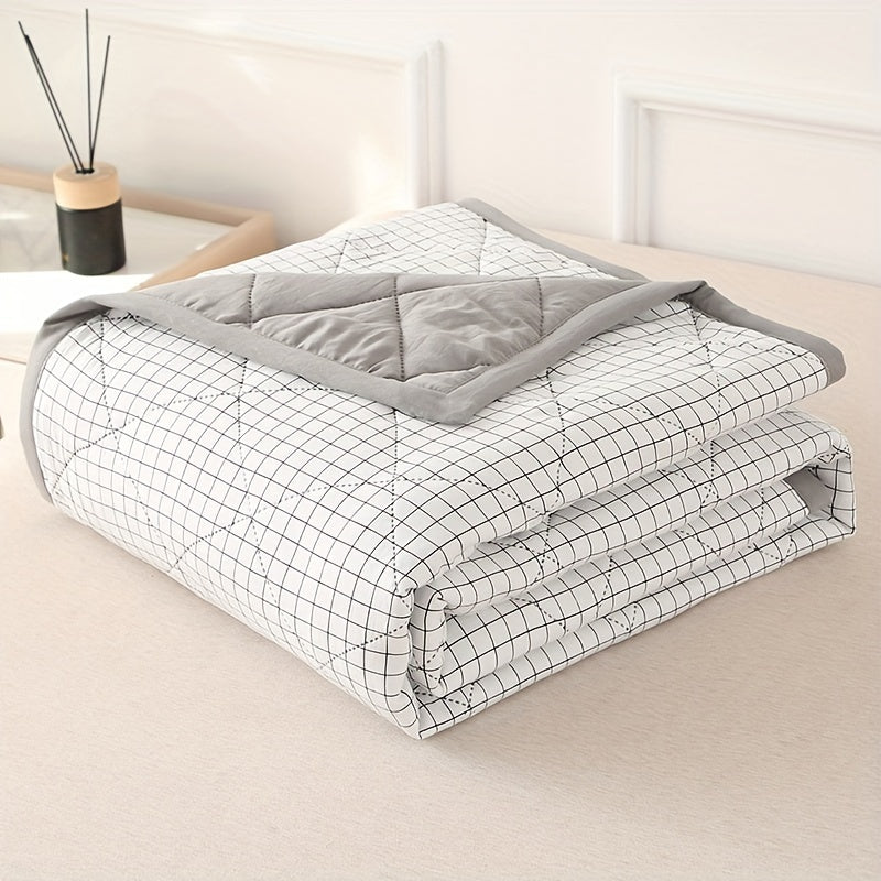 Taavita Preppy Style Checked Summer Blanket – Ideal for Air Conditioning & For All Seasons