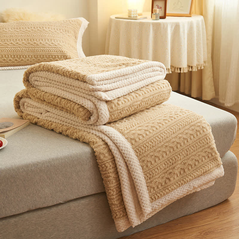 Taavita Double Jacquard Fleece Throw Blanket