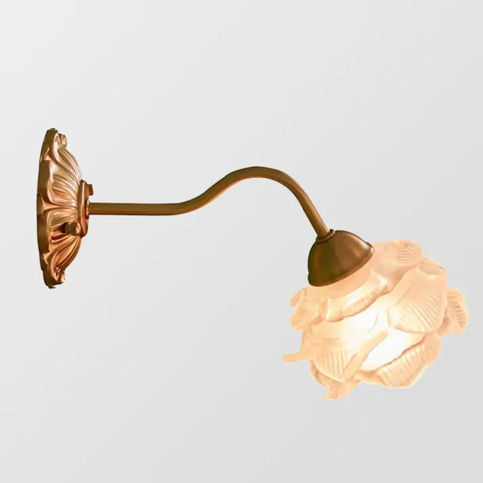 Taavita Vintage Copper Flower Petal Glass Wall Lamp - Elegant Floral Design for Home Decor