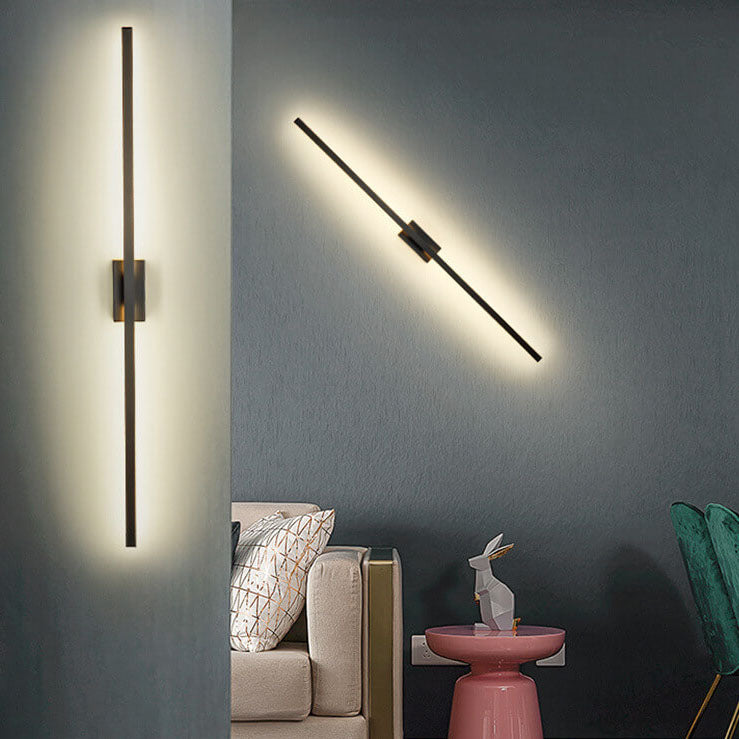 Taavita Minimalist Black Linear LED Mirror Front Light Wall Lamp