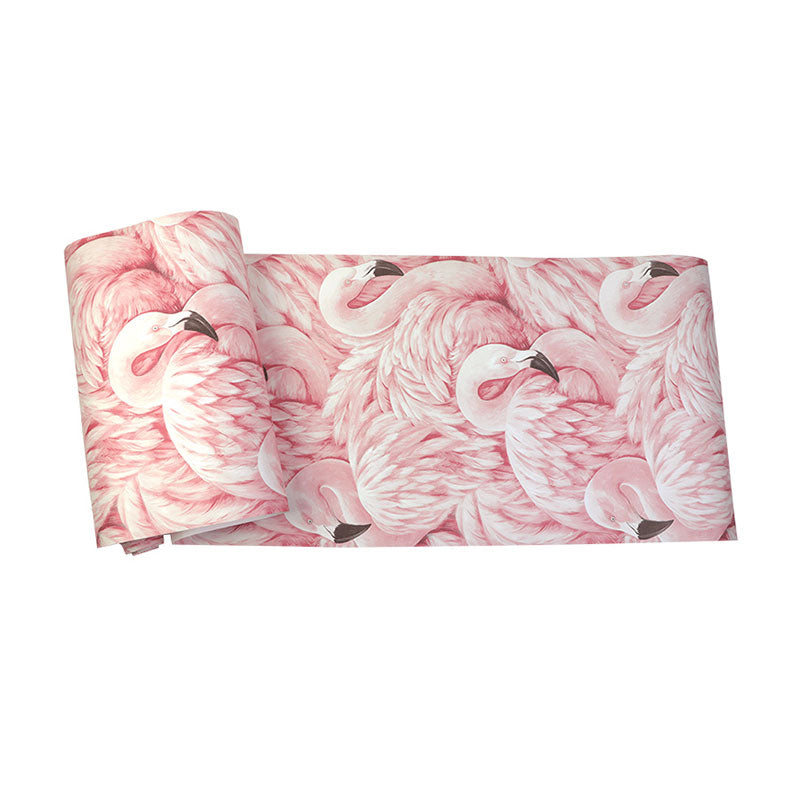 Taavita Tropical Flamingo Wallpaper Roll for Girls' Bedroom, Soft Pink, 33 Feet x 20.5 Inches