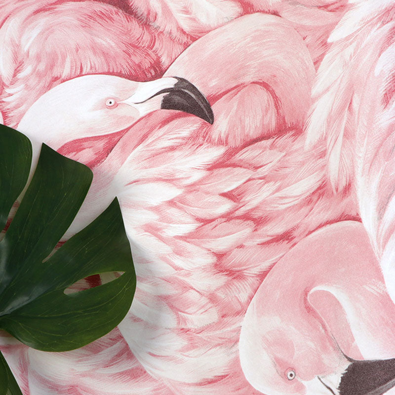 Taavita Tropical Flamingo Wallpaper Roll for Girls' Bedroom, Soft Pink, 33 Feet x 20.5 Inches