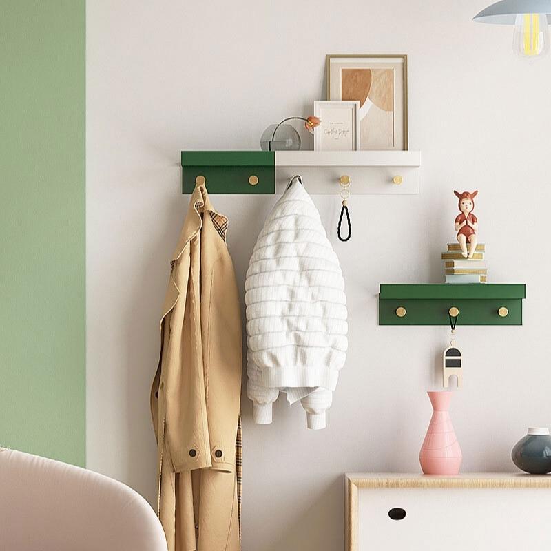 Taavita Wall Storage Shelf with Gold Hooks - Multi-Functional Storage Solution for Home