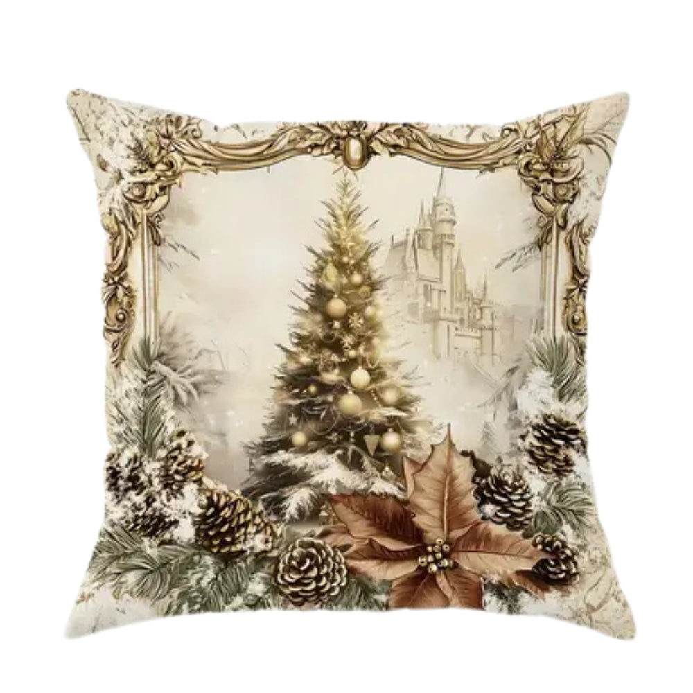 Taavita Velvet Christmas Cushion Covers with Vintage Designs