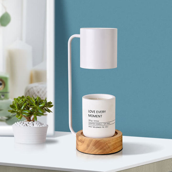 Taavita Minimalistic Wooden Table Lamp with Timing Dimming Function - 1 Light from Melting Wax