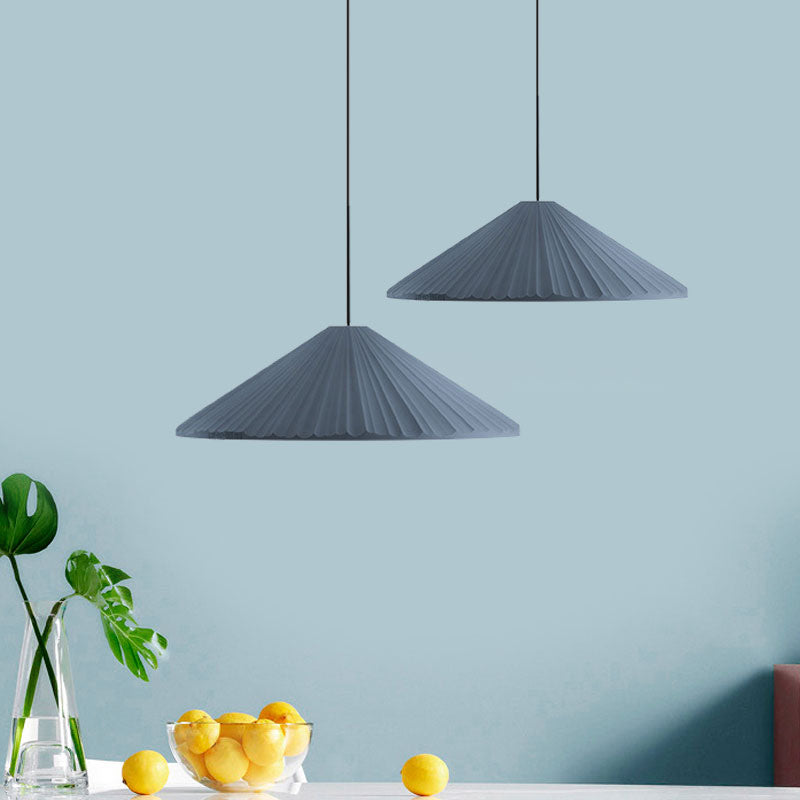 Taavita Gerippter Cone Pendant Light Nordic Style 1 Light Living Room Hanging Lamp, 8"/12.5"/16" Diameter