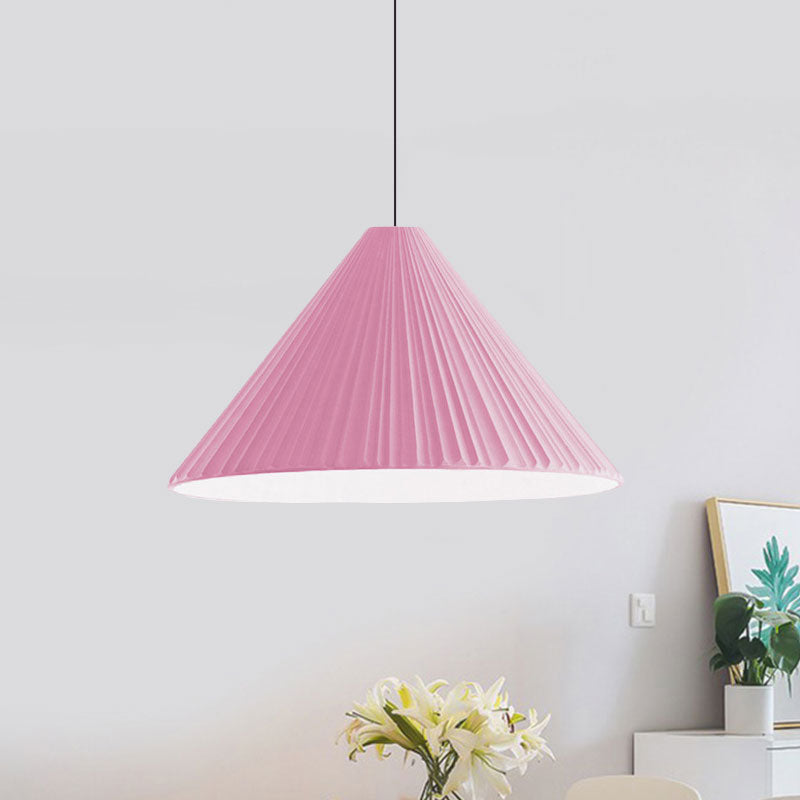 White/Pink/Blue Ribbed Cone Pendant Light Nordic Style 1 Light Living Room Hanging Lamp, 8"/12.5"/16" Diameter Clearhalo 'Art Deco Pendants' 'Cast Iron' 'Ceiling Lights' 'Ceramic' 'Crystal' 'Industrial Pendants' 'Industrial' 'Metal' 'Middle Century Pendants' 'Modern Pendants' 'Modern' 'Pendant Lights' 'Pendants' 'Tiffany' Lighting' 1126846