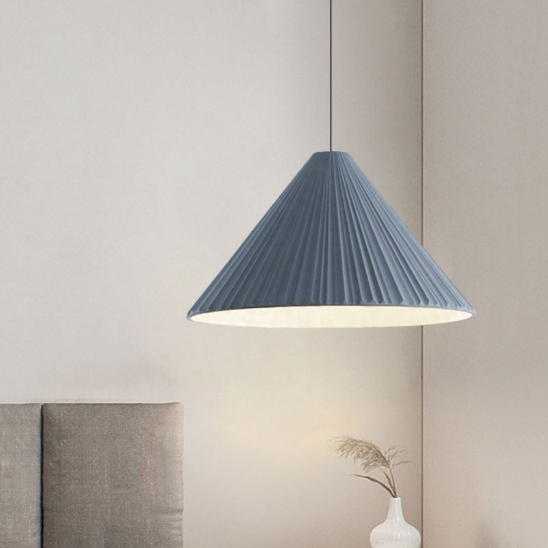 Taavita Gerippter Cone Pendant Light Nordic Style 1 Light Living Room Hanging Lamp, 8"/12.5"/16" Diameter